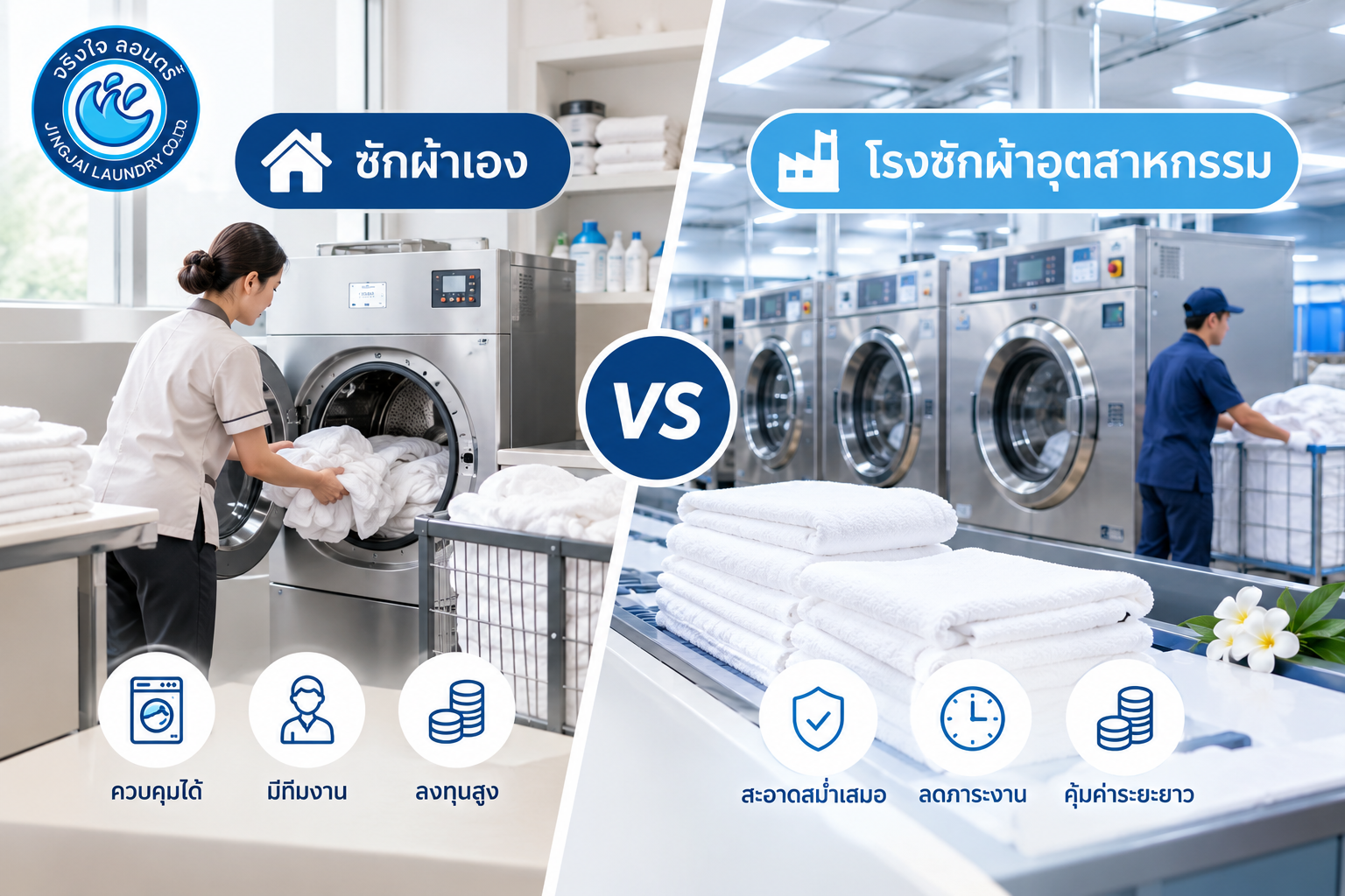 โรงซักผ้าอุตสาหกรรมVSซักเอง ซักผ้าโรงแรม